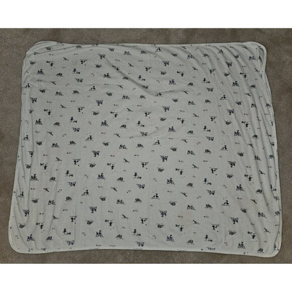 Carter's Cotton Baby Blanket White Blue Pink Girl Dog Bicycle Flowers Bird READ - Picture 4 of 9